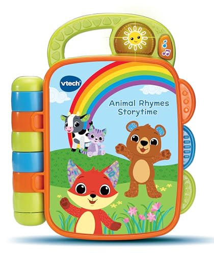 Vtech Baby Animal Rhymes Storytime, Interactive Baby Book With 6 Wipe Clean Pages, Light-Up Button, Songs & Melodies,  For Babies 9, 12, 18 Months +, English Version