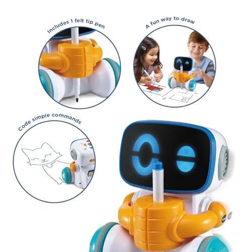 Vtech Jotbot Drawing & Coding Robot  Kids Learning Stem Toy  Suitable For Boys & Girls 3, 4, 5 Years, English Version, 118 X 133 X 154 Millimeters