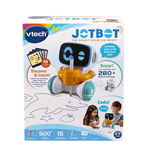 Vtech Jotbot Drawing & Coding Robot  Kids Learning Stem Toy  Suitable For Boys & Girls 3, 4, 5 Years, English Version, 118 X 133 X 154 Millimeters