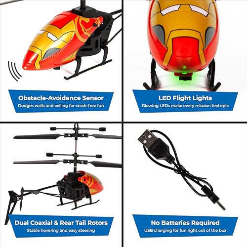 World Tech Toys Marvel Iron Man Rc Helicopter Ãƒæ’Ã‚¢Ãƒ¢Ã¢‚¬Å¡Ã‚¬Ãƒ¢Ã¢Š¬Ã…Œ Easyãƒæ’Ã‚¢Ãƒ¢Ã¢‚¬Å¡Ã‚¬Ãƒ¢Ã¢Š¬Ã‹Å“Fly Remote Control Helicopter With Led Lights, Durable Body, Coaxial & Rear Rotors Ãƒæ’Ã‚¢Ãƒ¢Ã¢‚¬Å¡Ã‚¬Ãƒ¢Ã¢Š¬Ã…Œ Kids 8+