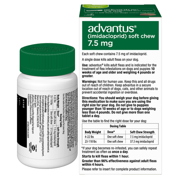 Advantus Dog Fast Acting Oral Flea Treatment Soft Chews Dogs 4 - 22 Lbs. 7 Ct.