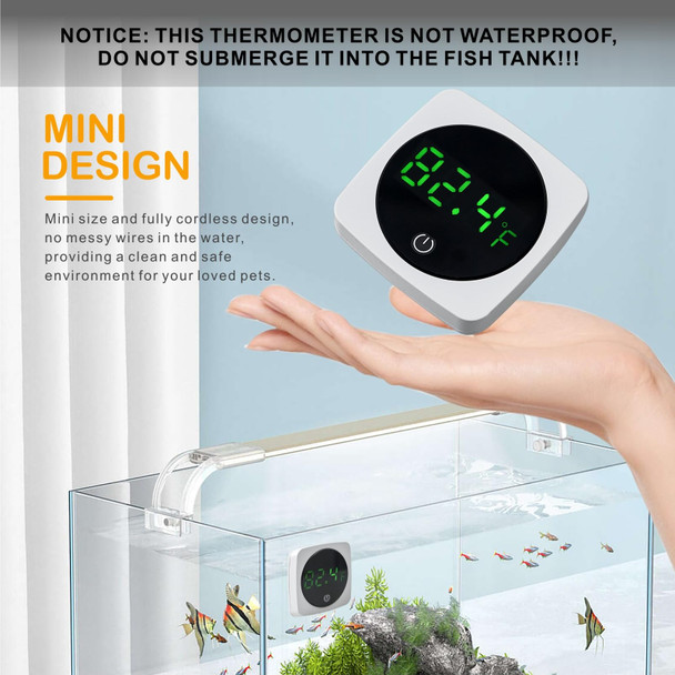 Ainoora Aquarium Thermometer Fish Tank Digital Thermometer Stick On Accurate Led Display To Ãƒšã‚±0.9Ãƒšã‚°F Aquarium Temperature Gauge With Touch Button For Fish Betta Axolotl Aquatic Or Turtle (1)