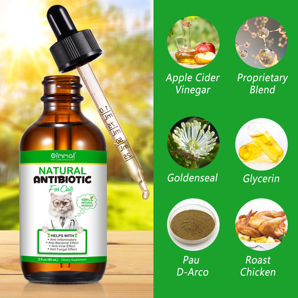 Alivo Antibiotics For Cats Natural Antibiotic Pet Supplements Supports Immune & Cats Allergy Relief Cat Multivitamin Uti Drops For All Ages & Breeds Of Cat Chicken Flavour - 2 Fl Oz / 1 Pack