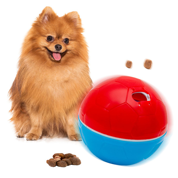 Amicus - Crazy Ball Treat Dispenser - Pets Treat Ball - Interactive Treat Dispensing Petstoy - Pets Enrichment Toys - Pets Toys To Keep Them Busy - Slow Feeder - 300G/10.5 Oz - White/Blue