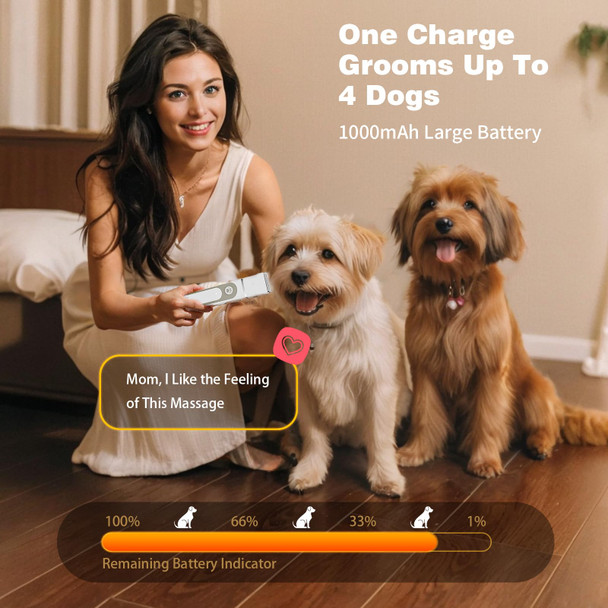 Angfan Dog Clippers Grooming Kit With 4 In 1 Tools Cordless Dog Paw Trimmer & Ipx7 Waterproof & Dogs Nail Grinder Low Noise Quiet Design With Silicone Grip For Dogs And Cats