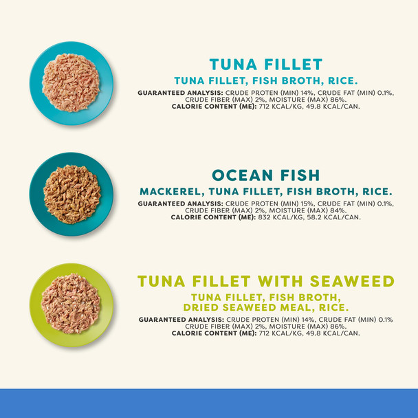 Applaws Natural Wet Canned Cat Food Limited And Natural Ingredients High Protein With No Artificial Additives Fish Selection Variety Pack In Broth (16 X 2.47Oz Cans)