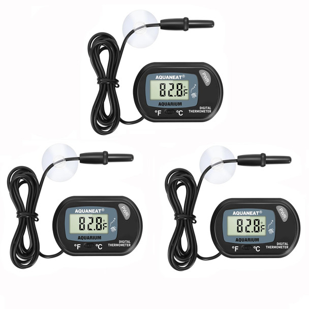 Aquaneat Aquarium Thermometer Fish Tank Thermometer Digital Temperature Test With Large Lcd Display (1 Pack)