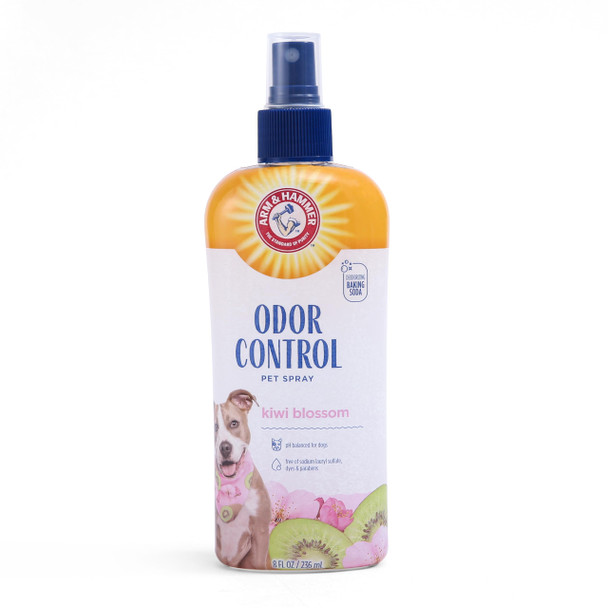 Arm & Hammer For Pets Super Deodorizing Spray For Dogs Best Odor Eliminating Spray For All Dogs & Puppies Fresh Kiwi Blossom Scent That Smells Great 8 Ounces