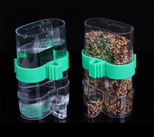 Asdicoxb Clpoawc Bird Water Dispenser Outdoor No Mess Automatic FeederParakeet Waterer For CageFood Container Bird Cage Accessories Hanging Outside For Lovebird Canary Finch Small Birds (2Pcs) Clear