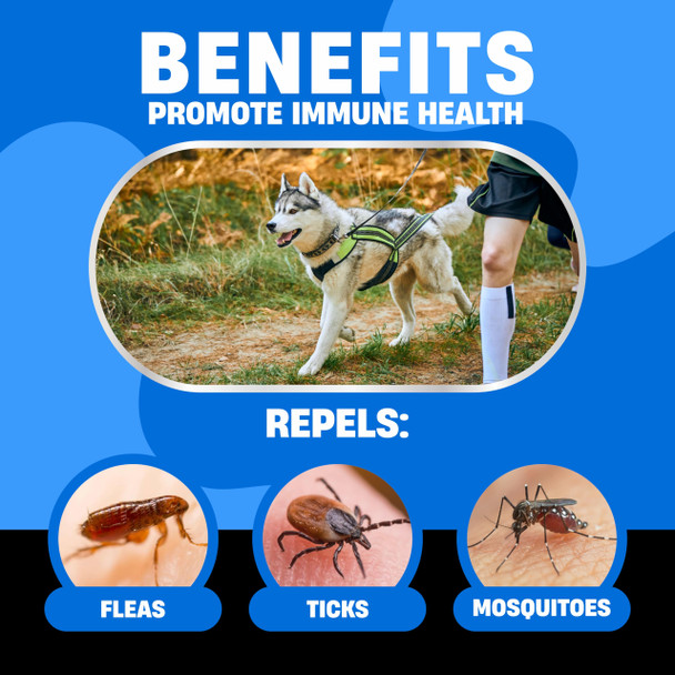 Avid Paws Natural Flea And Tick Prevention For Dogs - Dog Flea And Tick Treatment Chewable - Safe Flea Treatment Dogs Of All Breeds & Ages - Flea Chews For Dogs - Flea Pills For Dogs For Dog Flea & Tick Control