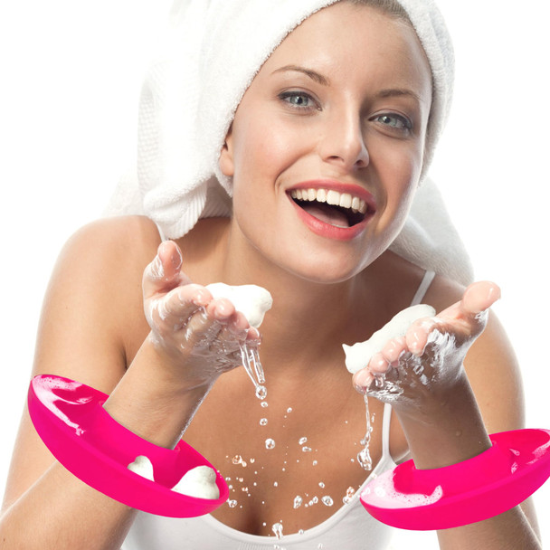 Bar-K Drip Catcher Cuffs - Pet Bathing Tool For Dog Shower And Dog Bathtub - Dog Bathing Station Grooming Supplies And Horse Supplies For Horse Grooming Kit - Protective Dog Washing Tool - Blue 2 Set