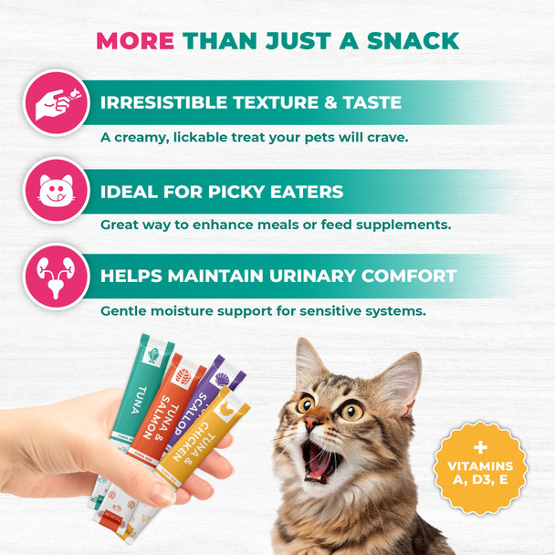 Beloved Pets Creamy Lickable Cat Treats & Wet Squeeze Tubes Ãƒ¢Ã‚Š¬Ã‚‚¬Å’ Tuna Mix Liquid Cat Snacks Urinary Care Multivitamin Treats For Cats & Small Dogs Lick Up (10 Ounce (Pack Of 1) Tuna Mix 40 Sticks)