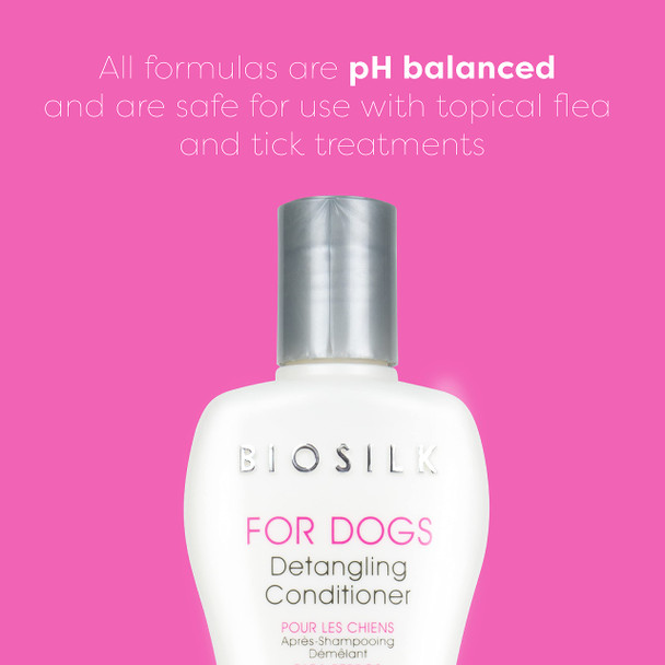Biosilk For Dogs Silk Therapy Dog Detangling Conditioner - Moisturizing Dog Hair Detangler For Dematting Conditioning Matted Hair And Tangle Remover - Dog Grooming Supplies 12 Fl Oz