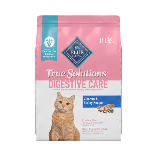 Blue Buffalo True Solutions Digestive Care Natural Dry Cat Food For Adult Cats Chicken 11-Lb. Bag