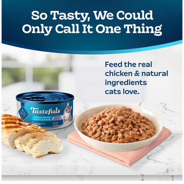Blue Buffalo Tastefuls Flaked Wet Cat Food Made With Natural Ingredients Fish & Shrimp 3-Oz Cans (24 Count)