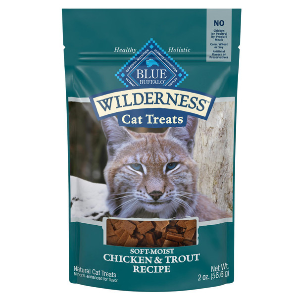 Blue Buffalo Wilderness Soft Cat Treats Made With Natural Ingredients Chicken & Trout Recipe 2-Oz Bag