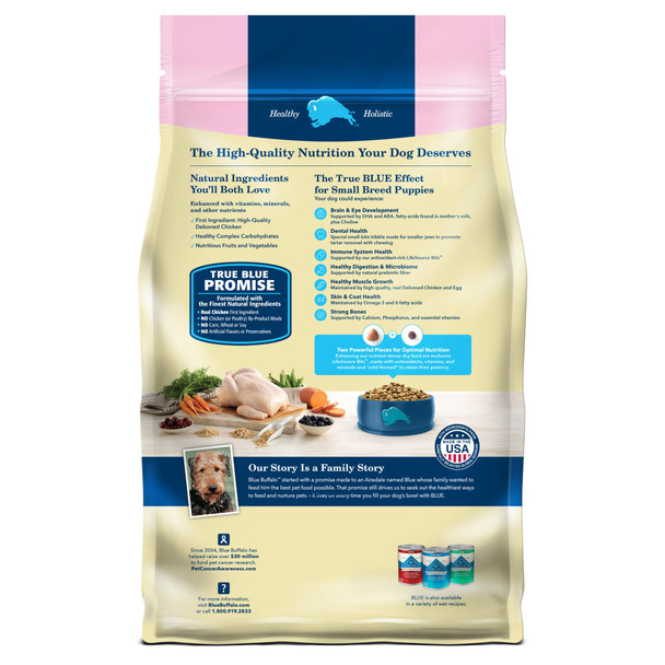 Blue Buffalo Life Protection Formula Small Breed Puppy Dry Dog Food With Dha Vital Nutrients & Antioxidants Made With Natural Ingredients Chicken & Oatmeal Recipe 5-Lb. Bag