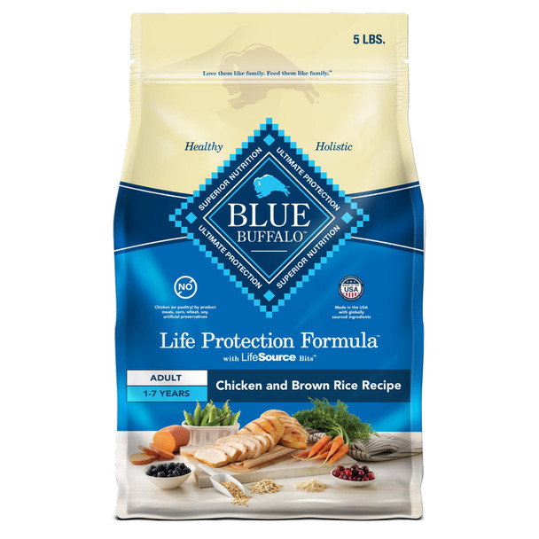 Blue Buffalo Life Protection Formula Healthy Weight Adult Dry Dog Food Supports An Ideal Weight Made With Natural Ingredients Chicken & Brown Rice Recipe 5-Lb Bag