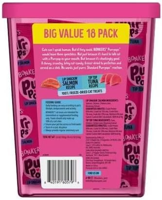 Bonkers Purrpops Cat Treats Salmon And Tuna Flavors 18 Count Value Pack