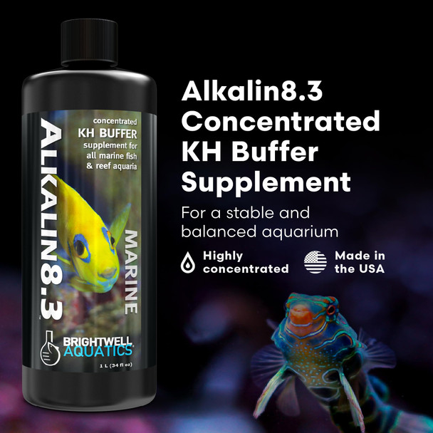 Brightwell Aquatics - Alkalin8.3 Concentrated Kh Buffer Supplement - For All Marine Fish And Reef Aquaria - Aquarium Water Treatments 8.45 Fl Oz