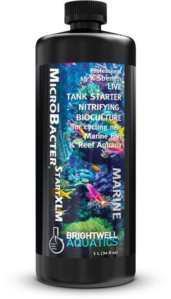 Brightwell Aquatics Microbacter Start Xlm - Concentrated Freshwater Nitrifying Bacteria - Quick Start Fish Tank Starter Lift Microbe Levels & Water Filtering - Aquarium Water Treatments 33.8 Fl Oz