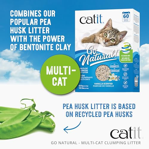Catit Go Natural Plant-Based Cat Litter Sustainable And Eco-Friendly 99% Dust- Low Tracking High Absorption Odor Control Easy To Scoop