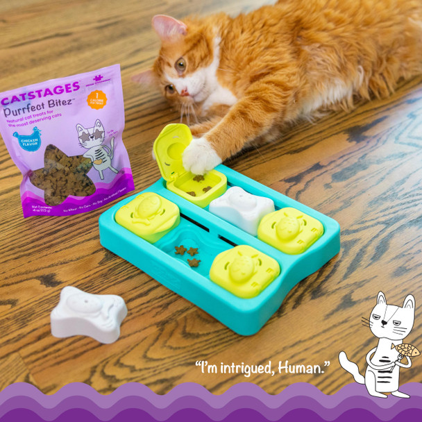 Catstages By Nina Ottosson Purrfect Bitez Natural Crunchy Cat Treats For Puzzles Toys Feeders & Training Usa-Made Real Whitefish Flavor 4Oz