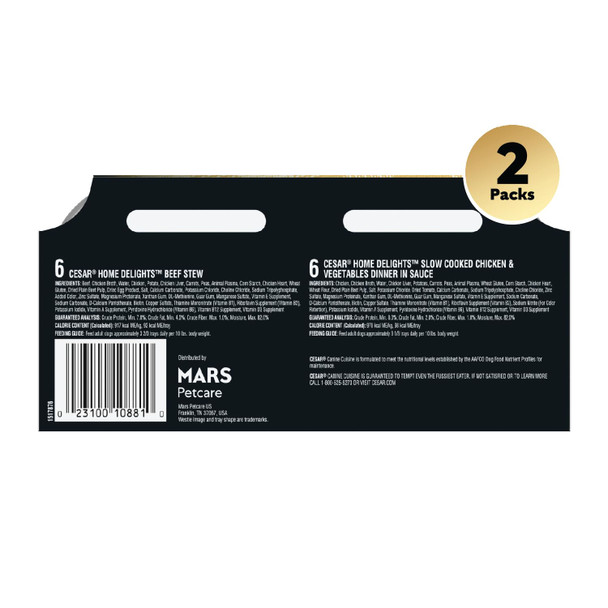 Cesar Wet Dog Food Classic Loaf In Sauce Beef Recipe Filet Mignon Grilled Chicken And Porterhouse Steak Variety Pack 3.5 Oz. Easy Peel Trays (24 Count Pack Of 1)