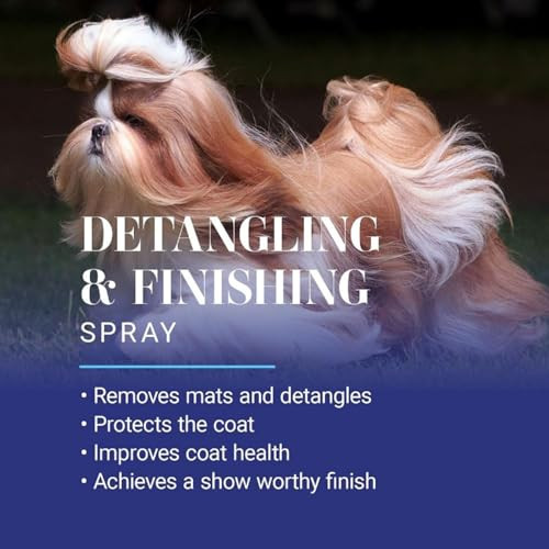 Chris Christensen Ice On Ice Detangler And Finishing Dog Spray Groom Like A Professional Ready To Use Helps Brush/Comb Glide Through Coat Conditions No Residue All Coat Types Made In Usa 16 Oz