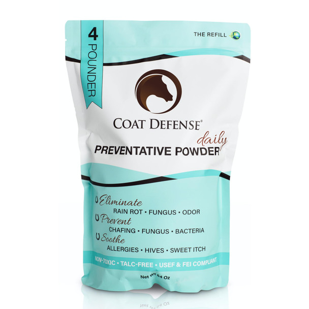Coat Defense Coat Defense Daily Preventative Powder For Horses - Safe & Effective Equine Sweet Itch Skin Funk Scratches & Rain Rot Treatment - Dry Shampoo For Horses 8 Oz Formula With All Natural Ingredients