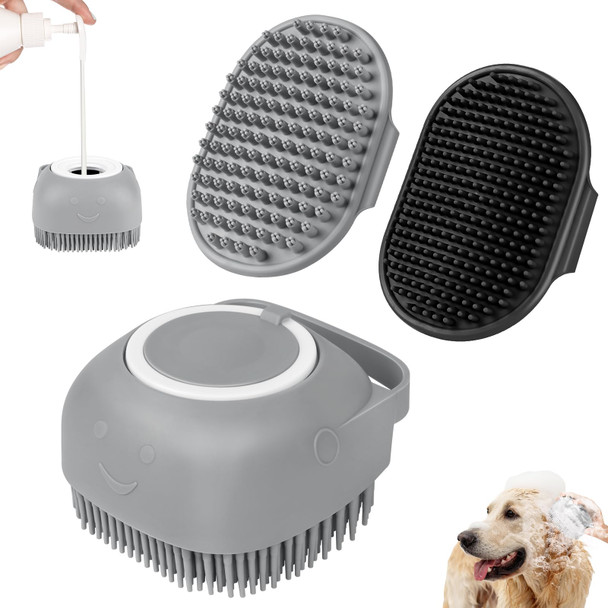 Comotech 6Pcs Dog Bath Brush & Dog Toothbrush Adjustable Handle Shampoo Brush & Scrubber For Short & Long Haired Dogs & Cats Effectively Solve Odor & Stain Removal Problems (Blue Blue Blue.)