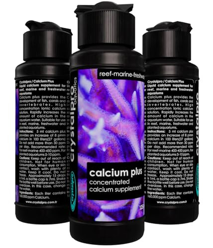 Crystalpro Calcium Plus - Highly Concentrated Liquid Calcium For Marine Reef Aquariums And Freshwater Snails - Contains 160.000 Ppm Calcium (4.22 Fl Oz)