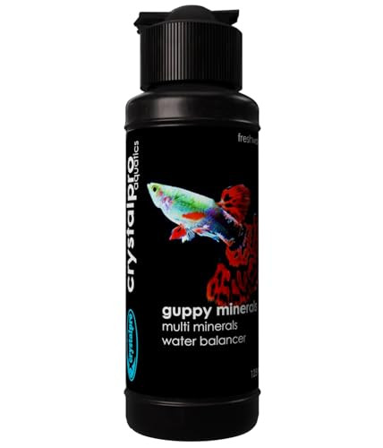 Crystalpro Guppy Minerals 4.22 Oz - Mineral Additive For Guppies - Replenishes Protective Coat And Improves General Health Freshwater Aquarium Salt (125 Ml) Treats 660 Gallons