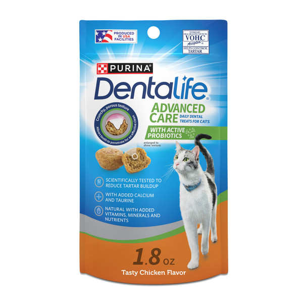 Dentalife Purina Dentalife Made In Usa Facilities Cat Dental Treats Tasty Chicken Flavor - 19 Oz. Pouch