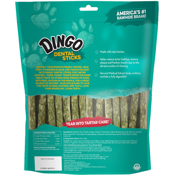 Dingo Dental Sticks 48 Count Natural Chewing Action Helps Clean Teeth