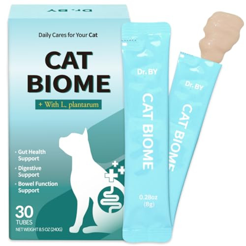 Doctor By Cat Biome Probiotics For Cats Anti Diarrhea Feline Gut & Digestive Support Immune Health Sensitive Stomach Constipation With L. Plantarum+Prebiotics 30 Lickable Formula Individually Packaged