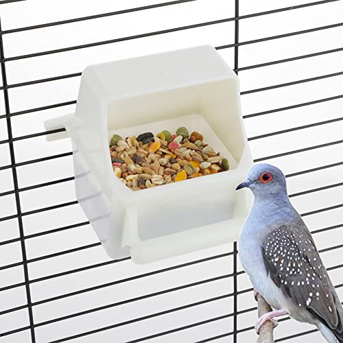 Dqitj 2 Pcs Small Bird Slot Feeder No Mess Cage Hanging Feeder Cup Plastic Food & Water Dispenser Bowl