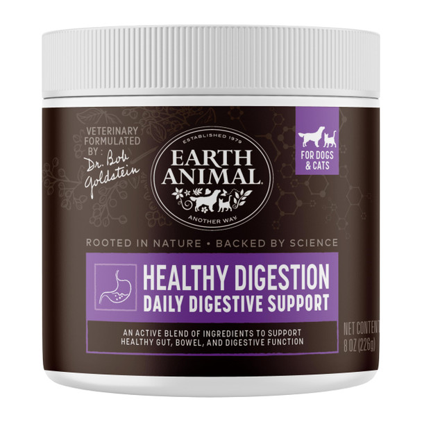 Earth Animal Apothecary Powder Supplement - Healthy Digestion Nutritional Powder For Dogs & Cats - 8 Oz