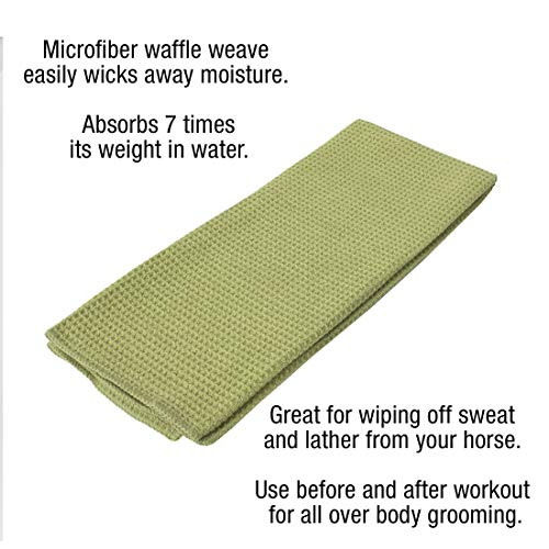 Ecp Equine Comfort Products Ecp Equine Comfort Products Waffle Weave Ultra-Absorbent Microfiber Wipe Down Cloth Towel For Sweat Dirt & Tack Cleaning Soft & Gentle For Horseã£¢Ã‚Š¬Ã‚Ž¢S Face & Coat 16"X28" Olive