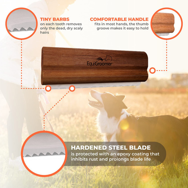 Equigroomerdeshedding Brush For Dogs Cats Orange Undercoat Tool For Large And Small Pets Comb Removes Loose Dirt Hair And Fur Perfect Clean For Short And Long Hair Grooming Shedding