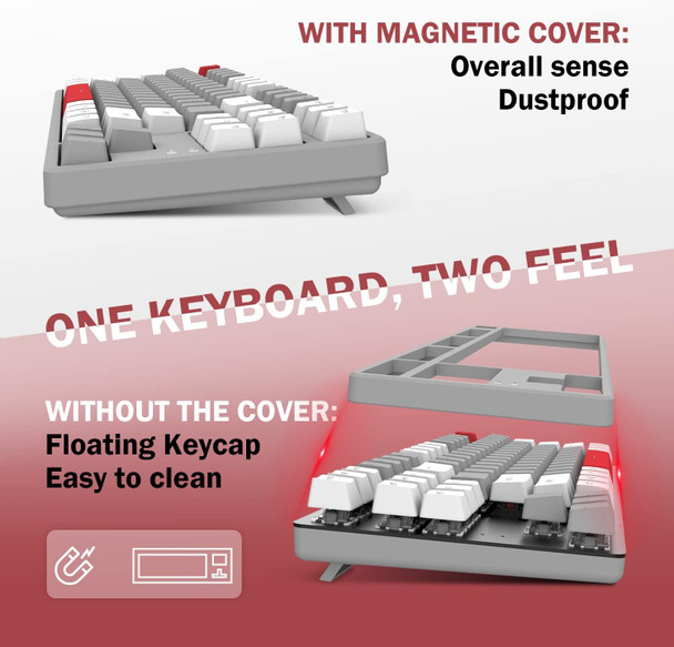 A.JAZZ AK873 Wired 87 Key TKL Retro Color Mechanical Gaming Keyboard with Rainbow Backlit Hot-swap Linear Red Switch NKRO Gasket Custom Coiled Aviator C to A Cable for Win/PC/Mac Gamer(White Gray) A.JAZZ AK873 Wired 87 Key TKL Retro Color Mechanical Gaming Keyboard with Rainbow Backlit Hot-swap Linear Red Switch NKRO Gasket Custom Coiled Aviator C to A Cable for Win/PC/Mac Gamer(White Gray)