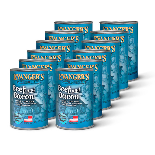 Evanger'S Evanger'S Heritage Classics Beef & Bacon Dog Food Ãƒ¢Ã‚Š¬Ã‚‚¬Å’ 12 Count 12.5 Oz Each Ãƒ¢Ã‚Š¬Ã‚‚¬Å’ Grain & Gluten Loaf For Dogs Ãƒ¢Ã‚Š¬Ã‚‚¬Å’ Limited Ingredient Recipe Ãƒ¢Ã‚Š¬Ã‚‚¬Å’ Natural Protein-Rich Nutrition
