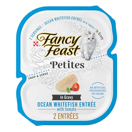 Fancy Feast Purina Petites Ocean Whitefish Entree With Tomato In Gravy Gourmet Wet Cat Food - (Pack Of 12) 2.8 Oz. Tubs