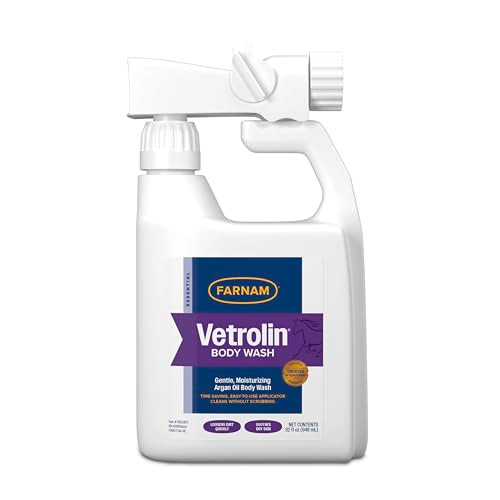 Farnam Vetrolin Body Wash Time-Saving With No Scrubbing Gentle And Moisturizing With Argan Oil Soothes Dry Skin For Horses And Dogs 32 Fl Oz.
