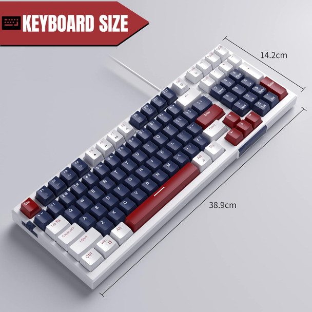 Mechanical Gaming Keyboard, Clicky Blue Switches Gaming Keyboard,Wired Mechanical Keyboard with LED Backlit, Ergonomic Keyboard with Num Pad for Gaming,Office,Work,PC,Laptop,Mac,Windows(black&grey) Mechanical Gaming Keyboard, Clicky Blue Switches Gaming Keyboard,Wired Mechanical Keyboard with LED Backlit, Ergonomic Keyboard with Num Pad for Gaming,Office,Work,PC,Laptop,Mac,Windows(black&grey)