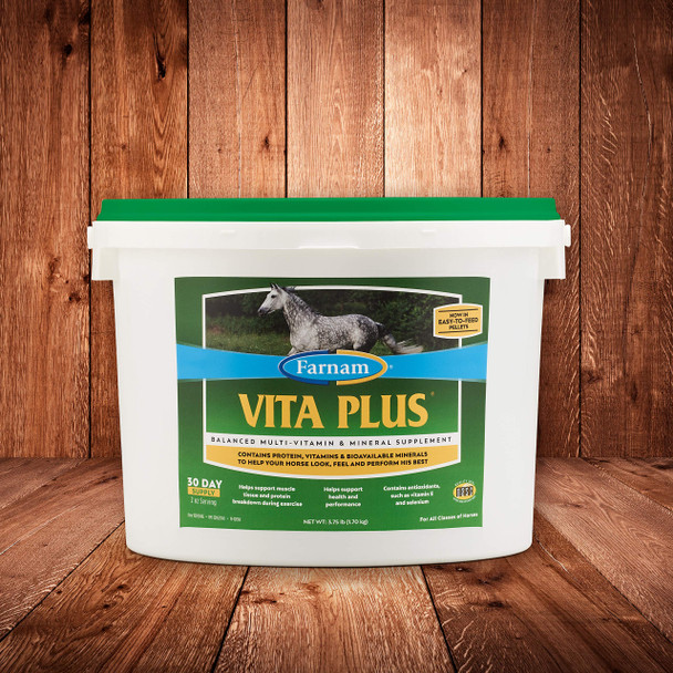 Farnam Vita Plus Balanced Multi-Vitamin & Mineral Horse Supplement Provides Balanced Nutrition To Support Overall Health And Performance 3.75 Pounds 30 Day Supply