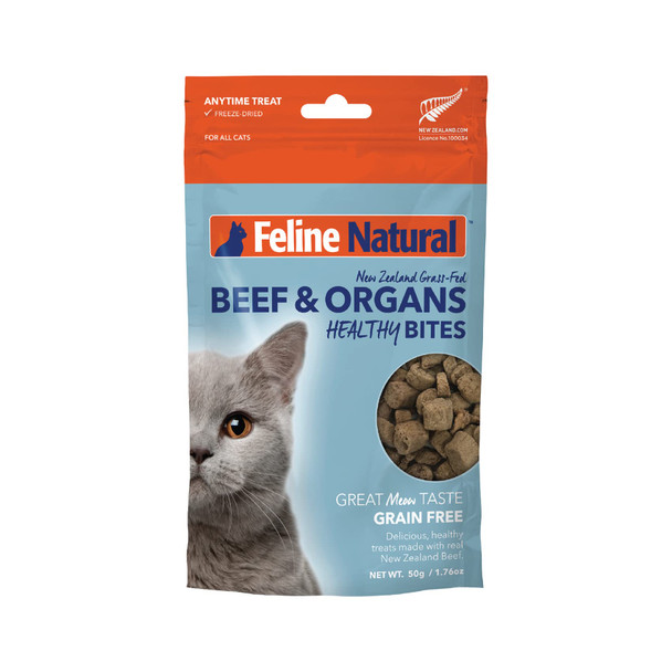 Feline Natural Ze Dried Cat Treats Ãƒ¢Ã‚Š¬Ã‚‚¬Å’ Zealand Single-Source Protein Treats For Cats - Grain- Healthy Cat Snacks Beef Bites 1.76Oz