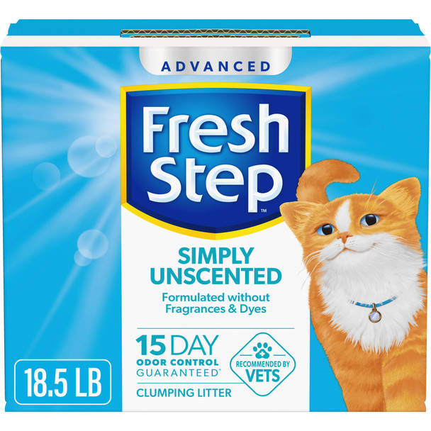 Fresh Step Advanced Simply Unscented Clumping Litter Fresh Step Unscented Cat Litter Fights Odor On Contact 37 Lbs. (2 X 18.5 Lb. Box)