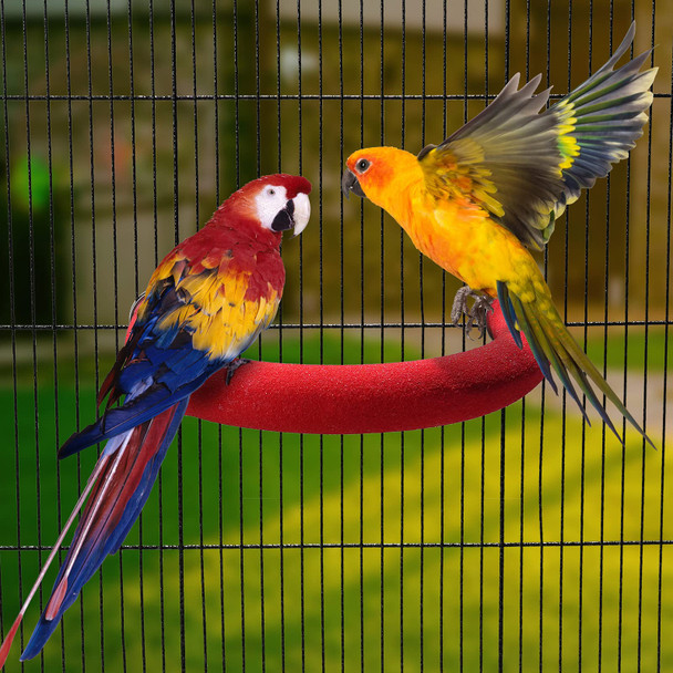 Frgkbtm U Shape Parrot Perch Stand Toy Bird Platform Sand Paw Grinding Clean Stick Exercise Conure Budgie Cockatiel Cage Accessories (Blue)