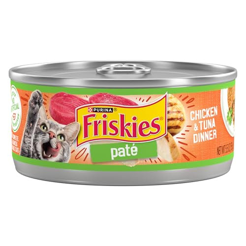 Friskies Purina Wet Cat Food Pate Chicken And Tuna Dinner - (Pack Of 24) 5.5 Oz. Cans